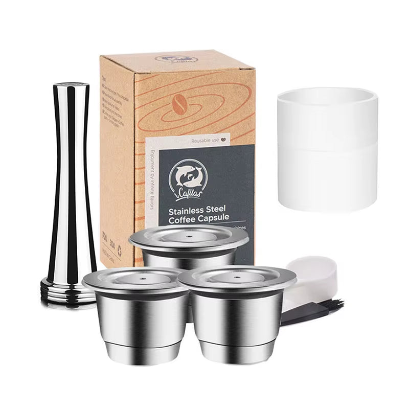 Reusable Nespresso Coffee Capsules Cup Stainless Steel Refillable Coffee Capsule Refilling Filter Coffeeware