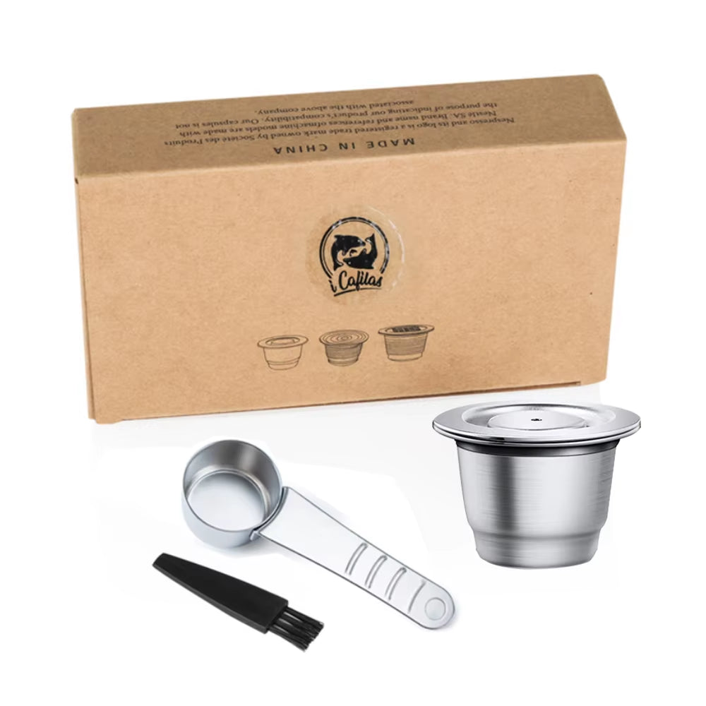 Reusable Nespresso Coffee Capsules Cup Stainless Steel Refillable Coffee Capsule Refilling Filter Coffeeware