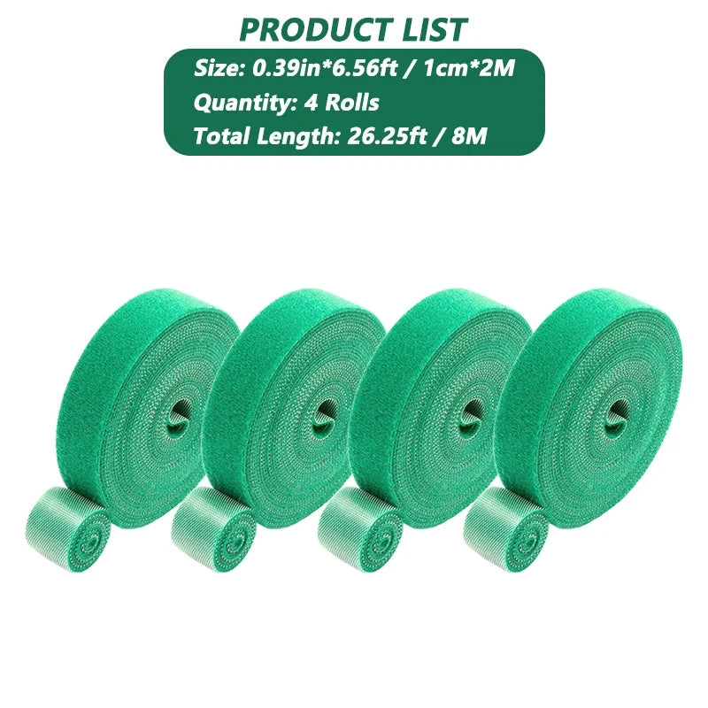 Garden Tape Nylon Cable Tie for Plants Flowers Growing Climbing Reusable Plant Support Hook-And-Loop Fastener Garden Accessories