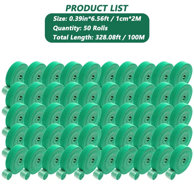 Garden Tape Nylon Cable Tie for Plants Flowers Growing Climbing Reusable Plant Support Hook-And-Loop Fastener Garden Accessories