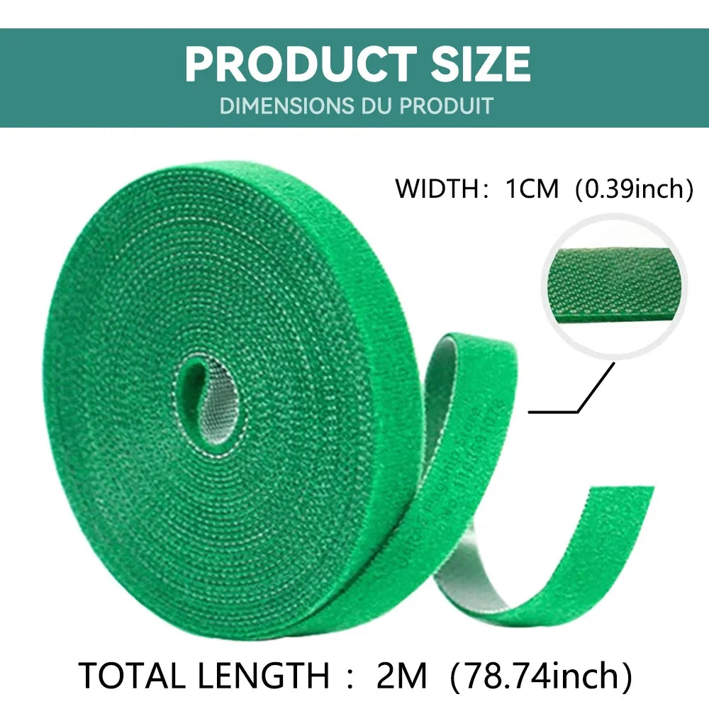 Garden Tape Nylon Cable Tie for Plants Flowers Growing Climbing Reusable Plant Support Hook-And-Loop Fastener Garden Accessories